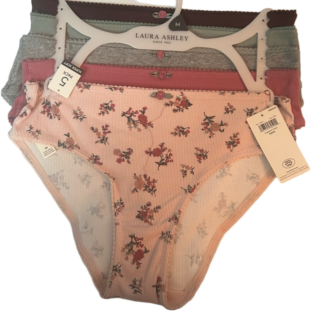Laura Ashley Woman’s 5 Pack Underwear Size Medium NWT